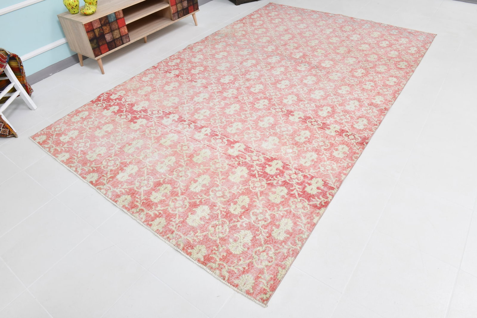6'9'' x 11'0'' Turkish Vintage Runner Rug - 20294 - 4