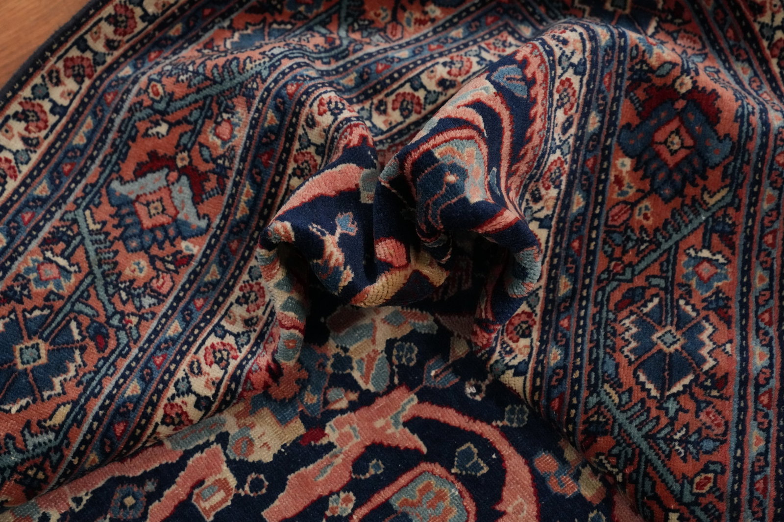 Antique Vegetable Dye Sarouk Farahan Persian Rug 5x6 - 16
