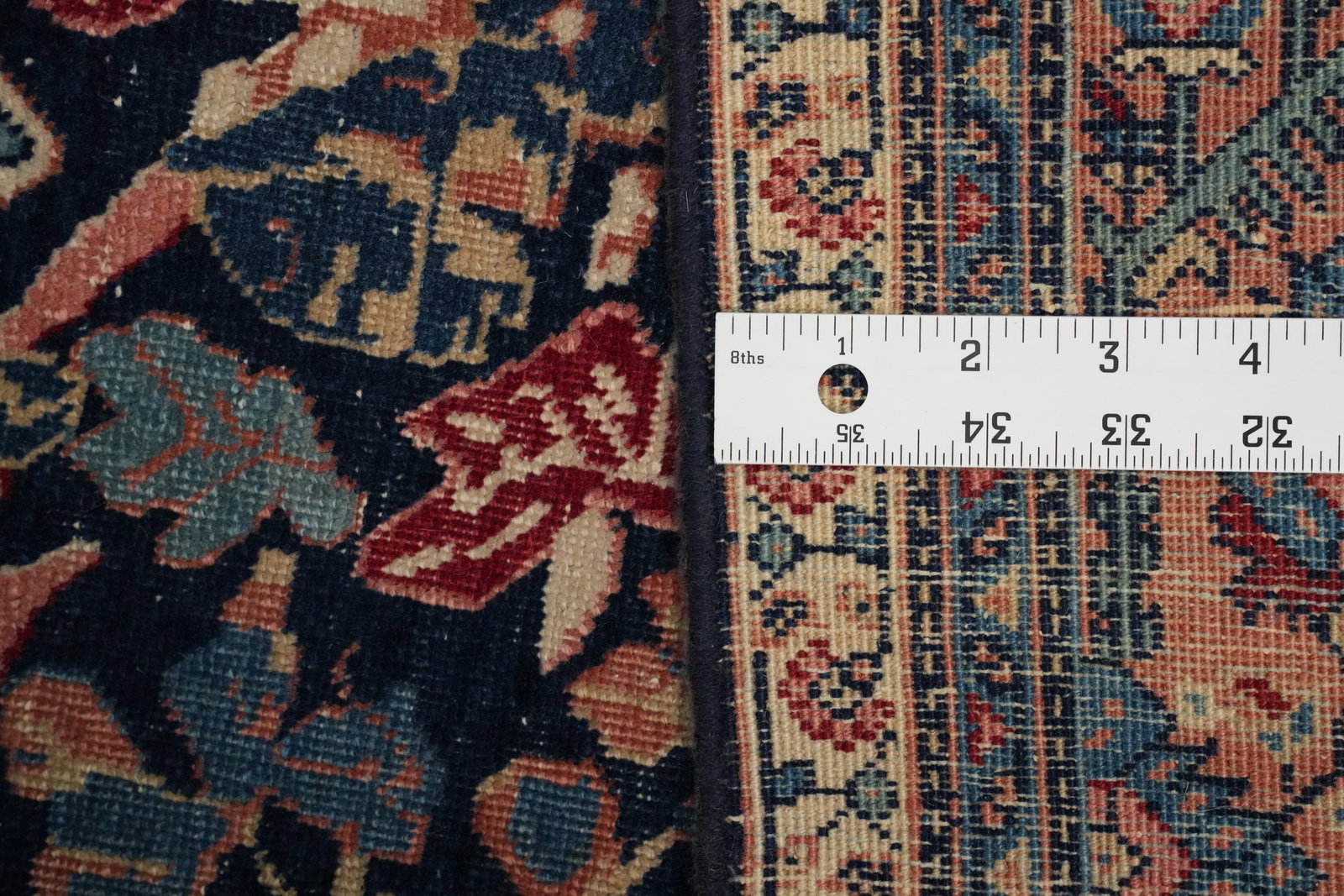 Antique Vegetable Dye Sarouk Farahan Persian Rug 5x6 - 17