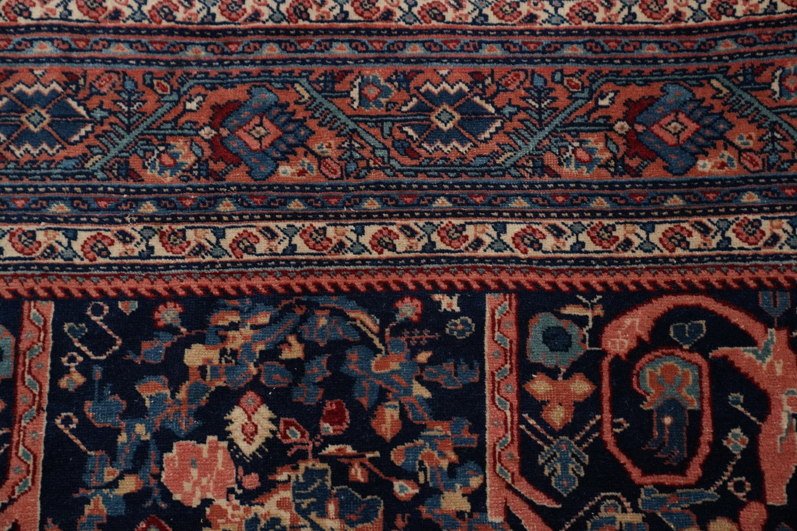 Antique Vegetable Dye Sarouk Farahan Persian Rug 5x6 - 6