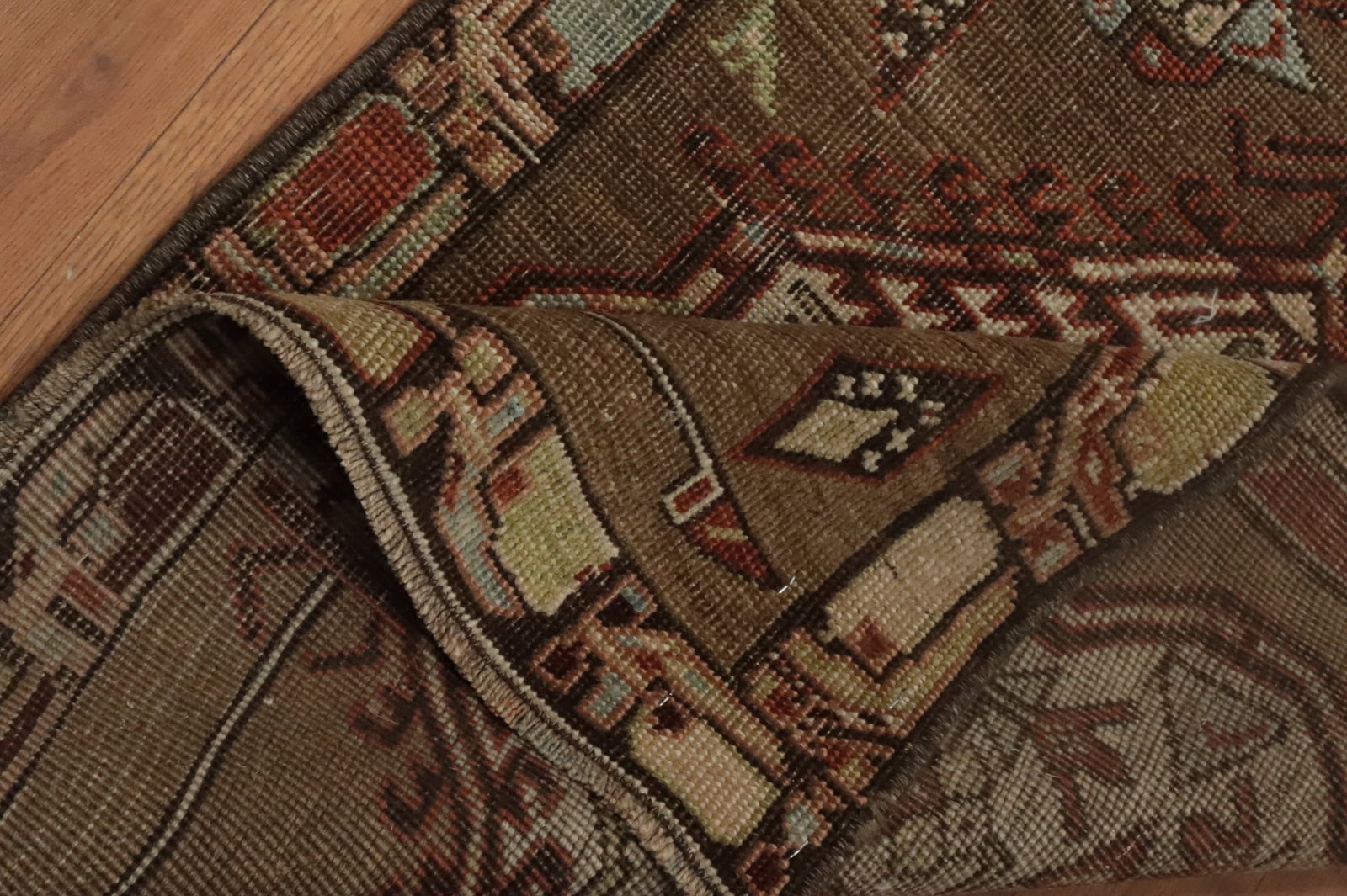 Antique Vegetable Dye Sarab Persian Runner Rug 2x14 - 14