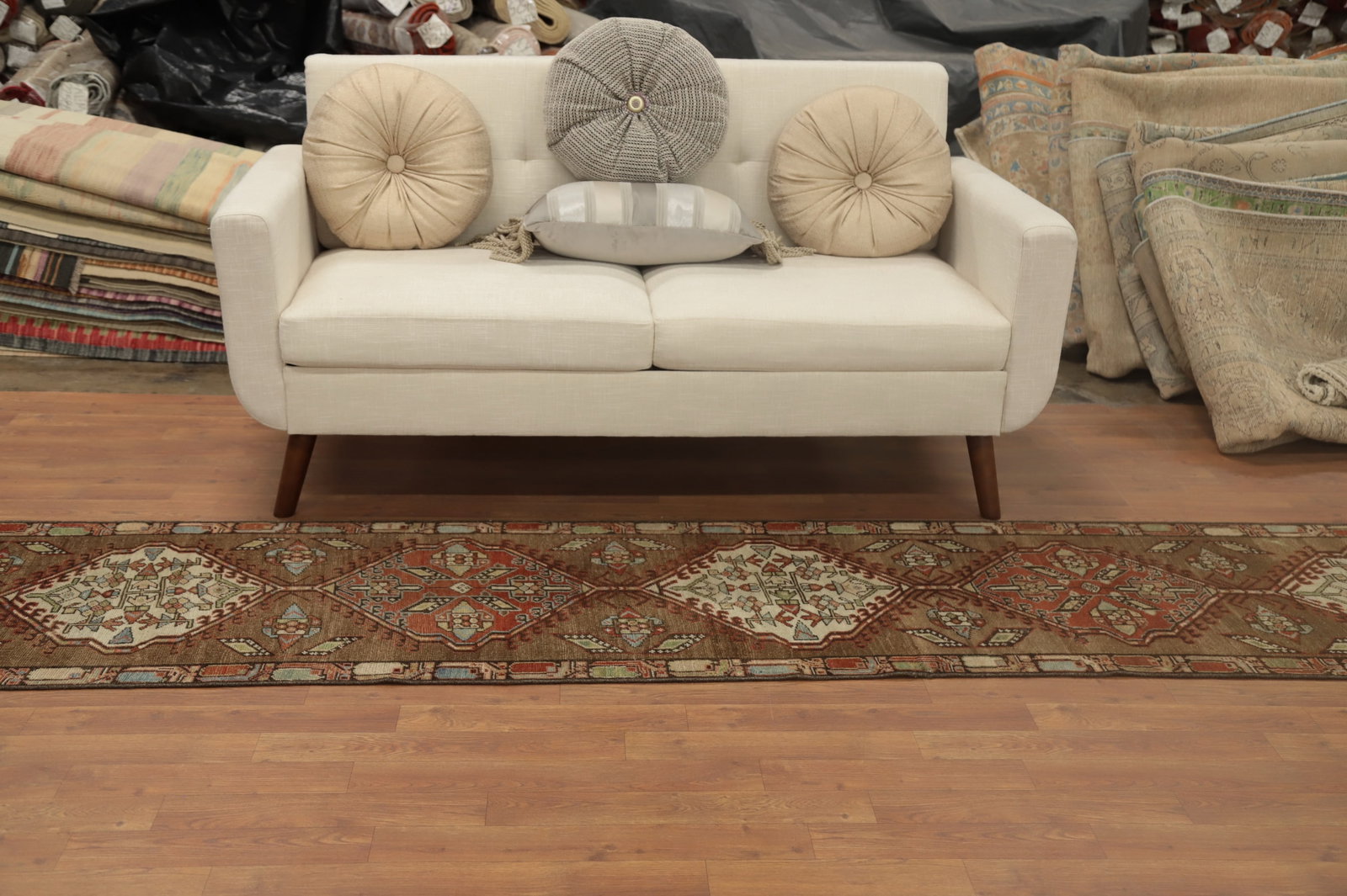Antique Vegetable Dye Sarab Persian Runner Rug 2x14 - 3