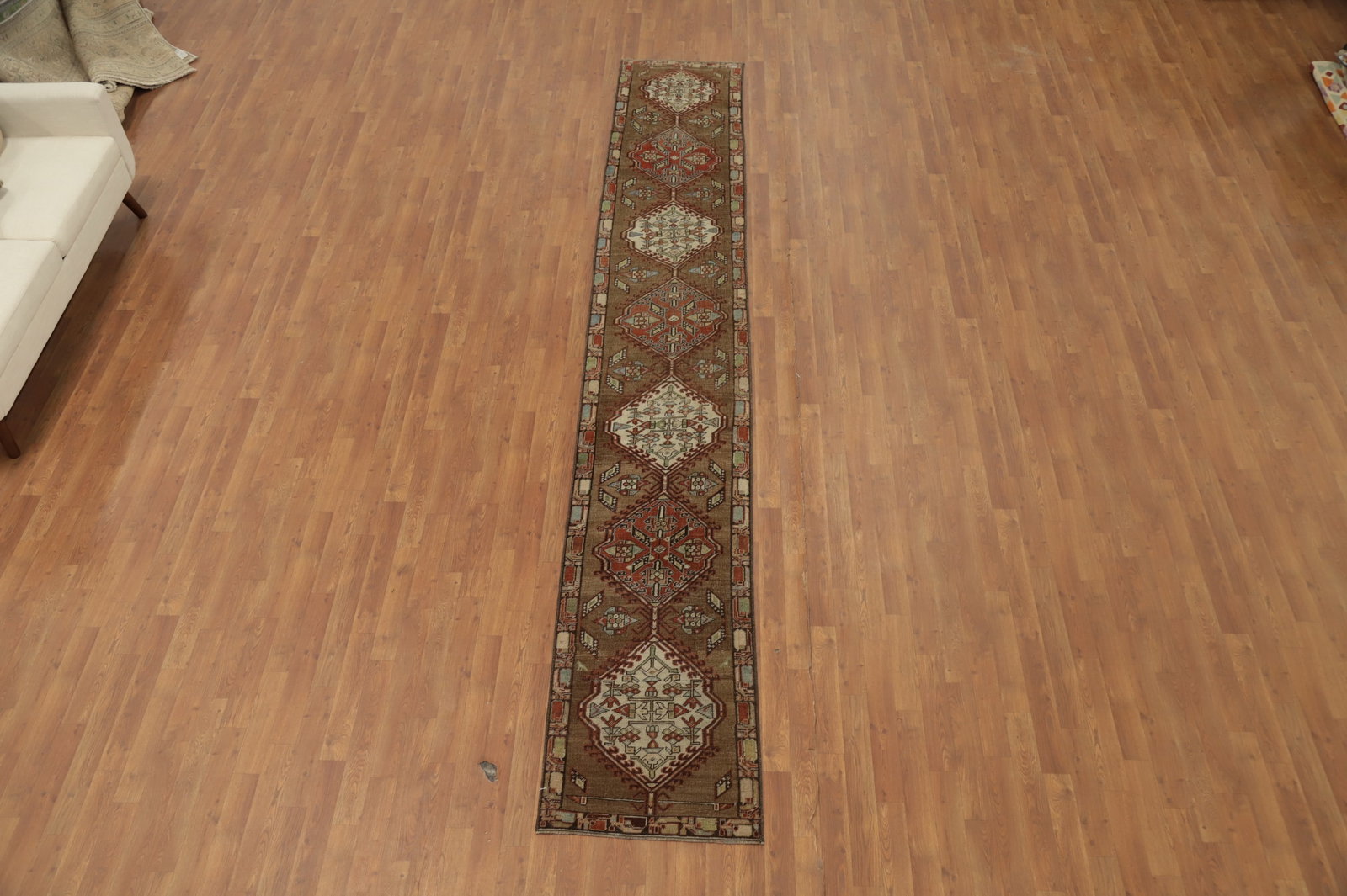 Antique Vegetable Dye Sarab Persian Runner Rug 2x14 - 4
