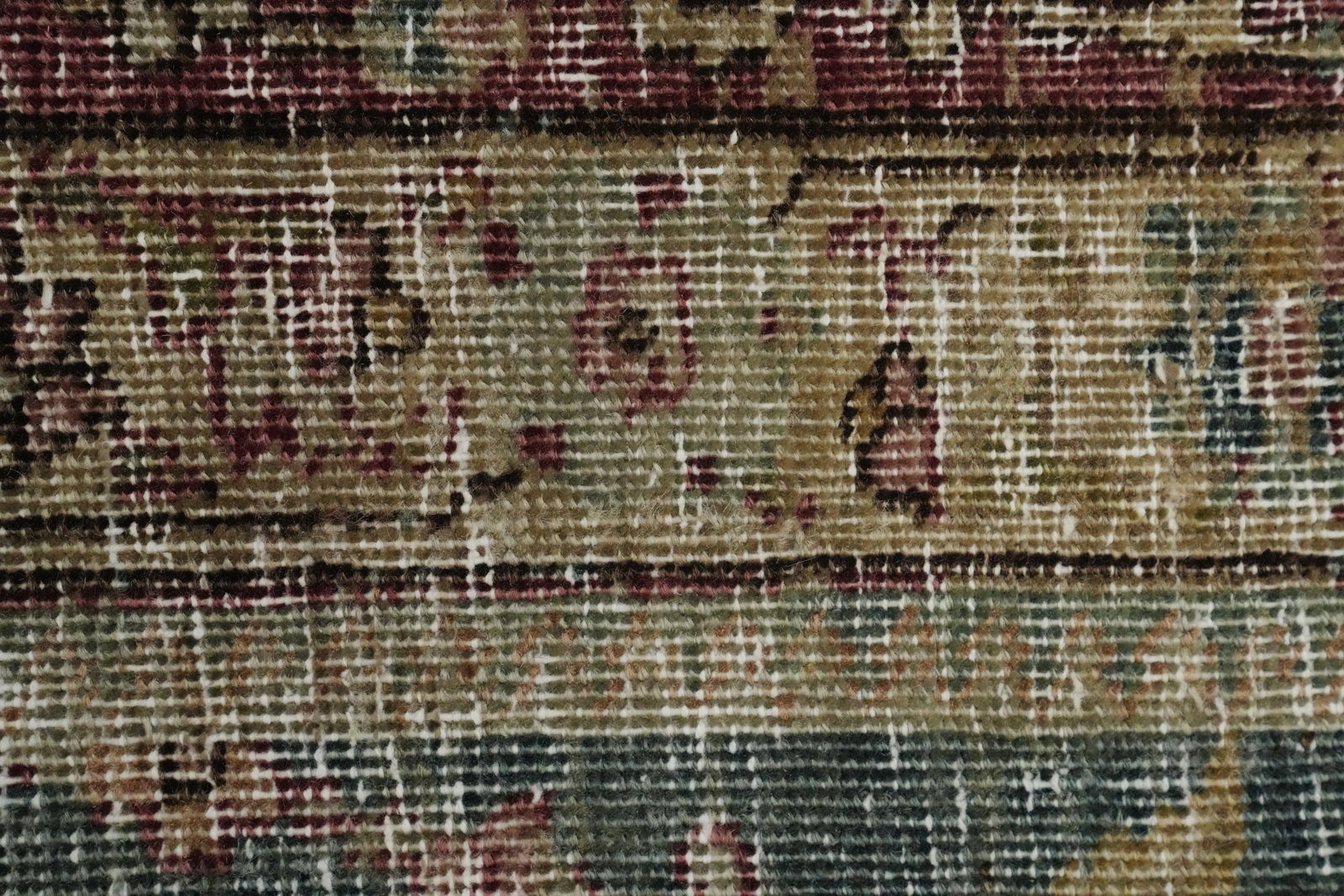 Antique Aqua Vegetable Dye Tabriz Persian Area Rug 8x11 - 10