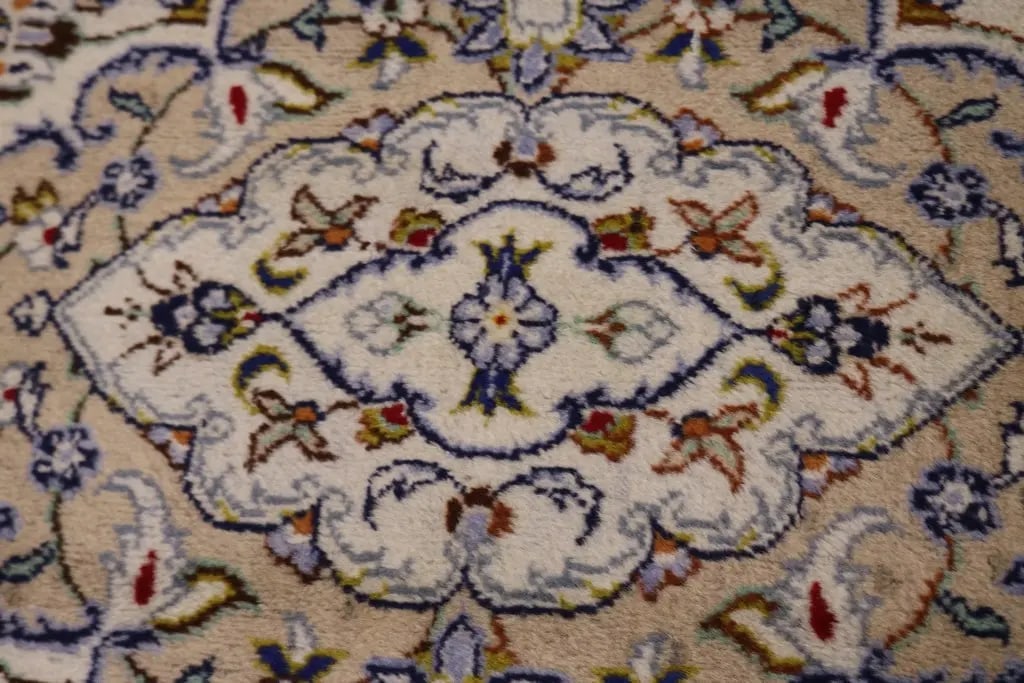 Vintage Cream 7X10 Traditional Kashan Persian Rug - 7