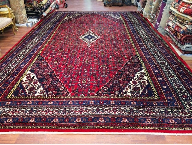 Antique Large size Persian Bibikabad Rug-: Title:Antique Large size Persian Bibikabad Rug- Description:Beautiful antique Persian Bibkabad,from north of Persia, size 10 ft. 6 inches by 17 ft. 9 inches, circa 1930, excellent condition with a goo
