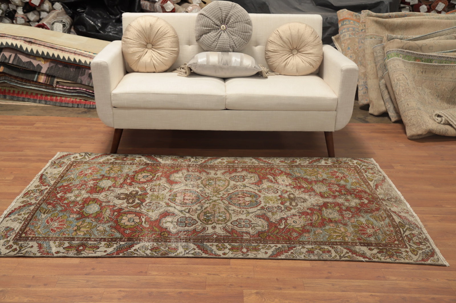 Vegetable Dye Antique Bakhtiari Persian Rug 4x7 - 3