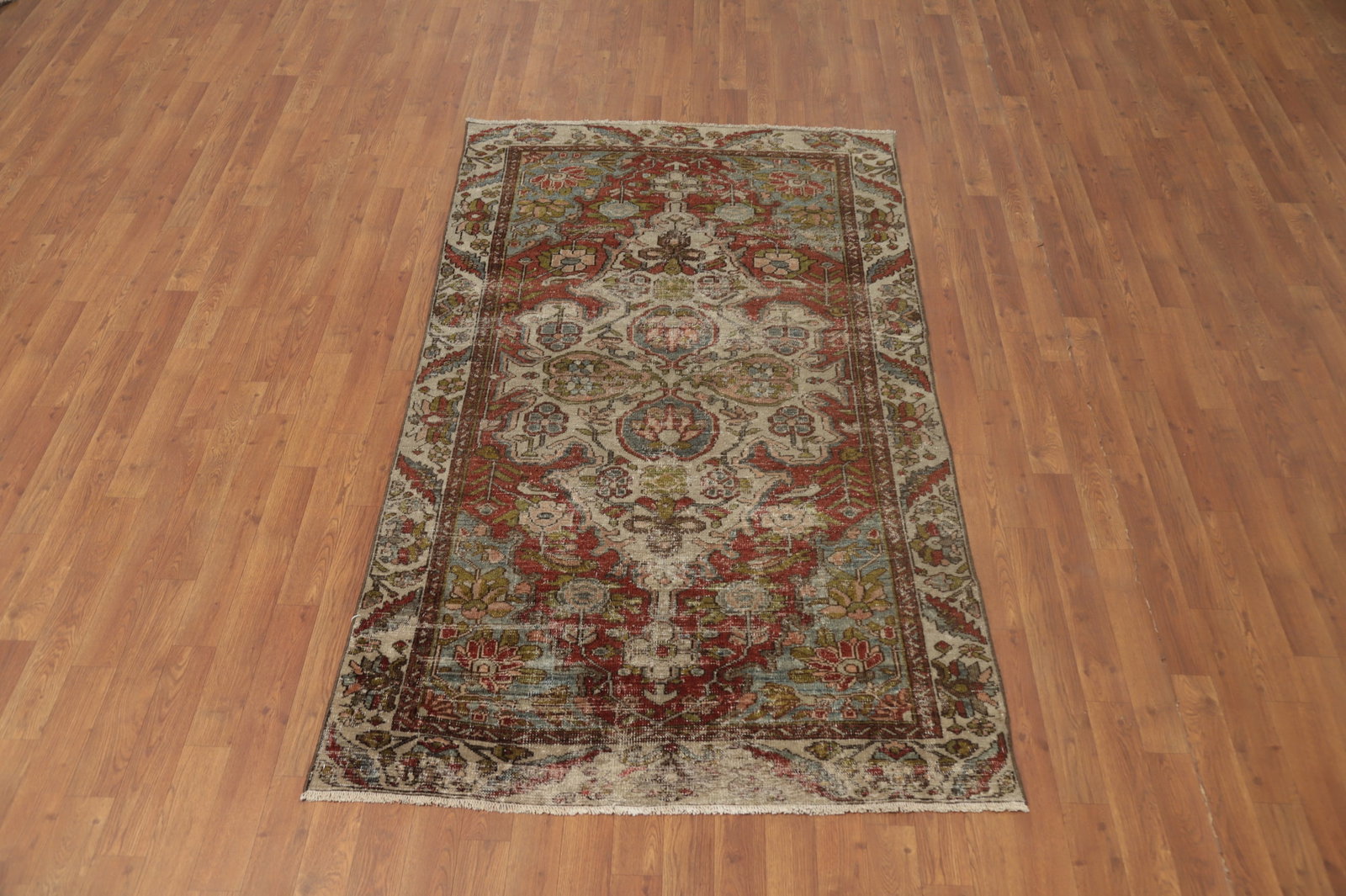 Vegetable Dye Antique Bakhtiari Persian Rug 4x7 - 4