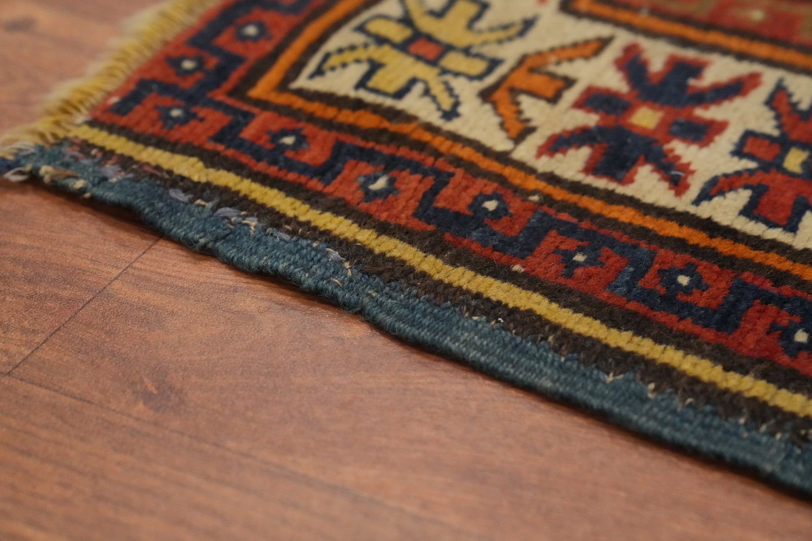 Pre-1900 Antique Kazak Vegetable Dye Rug 4x5 - 13