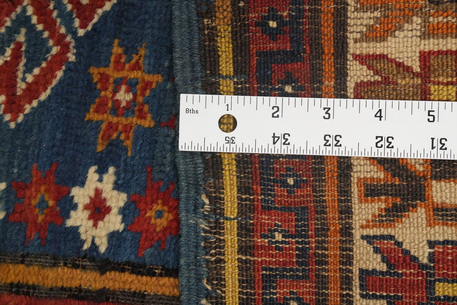 Pre-1900 Antique Kazak Vegetable Dye Rug 4x5 - 16