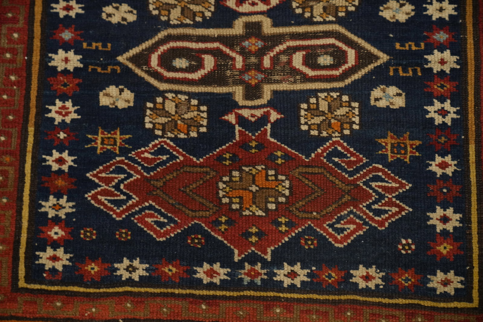 Pre-1900 Antique Kazak Vegetable Dye Rug 4x5 - 5
