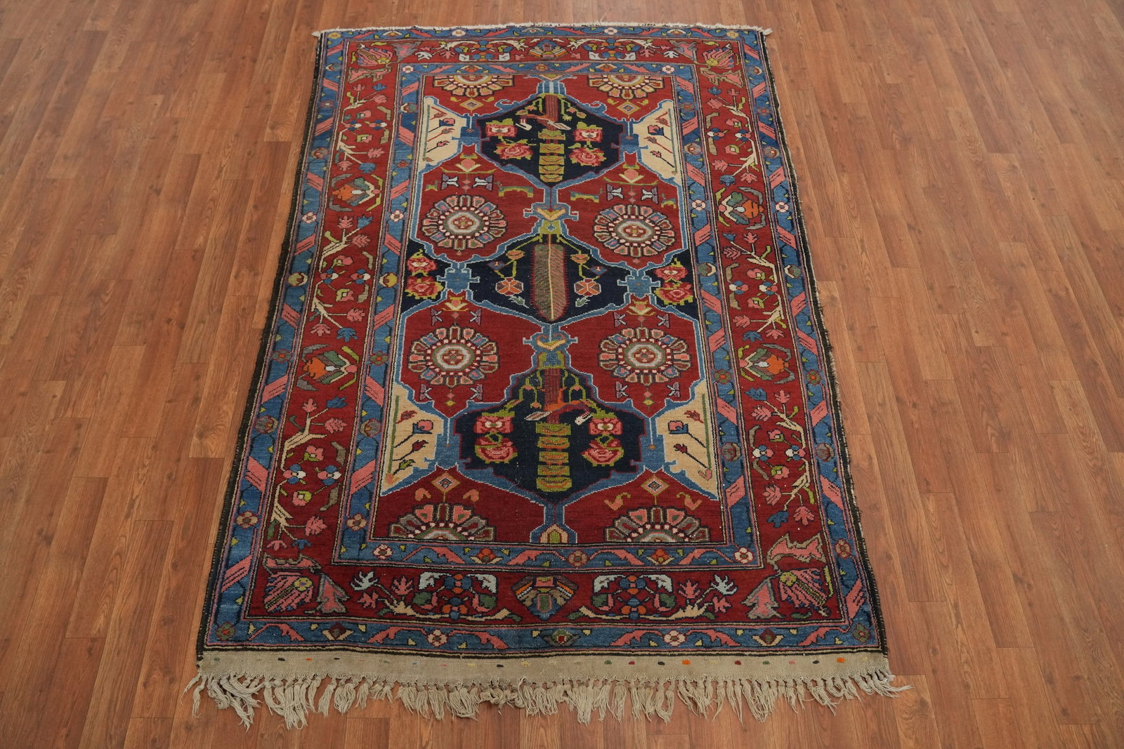 Vegetable Dye Antique Bakhtiari Persian Rug 5x7 - 2