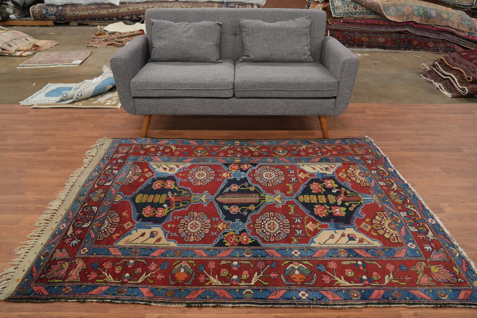 Vegetable Dye Antique Bakhtiari Persian Rug 5x7 - 3