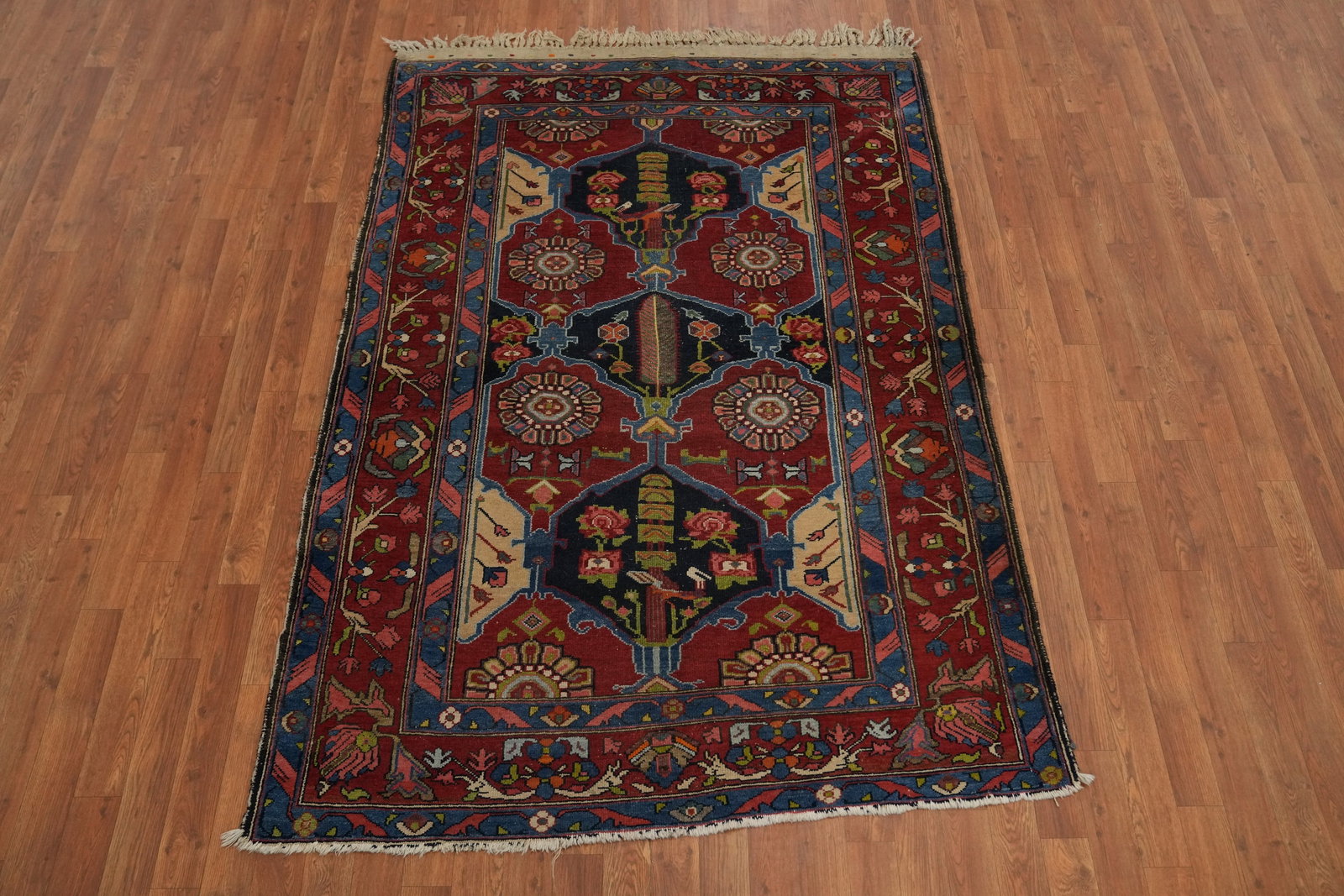 Vegetable Dye Antique Bakhtiari Persian Rug 5x7 - 4
