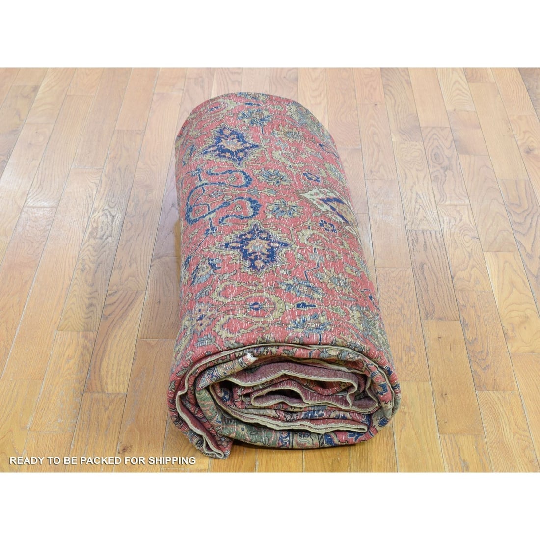 Pink Hand Knotted Antique Turkish Sivas Worn and Distressed, Wool Rug - 10