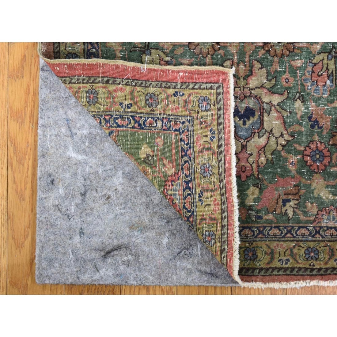 Pink Hand Knotted Antique Turkish Sivas Worn and Distressed, Wool Rug - 3