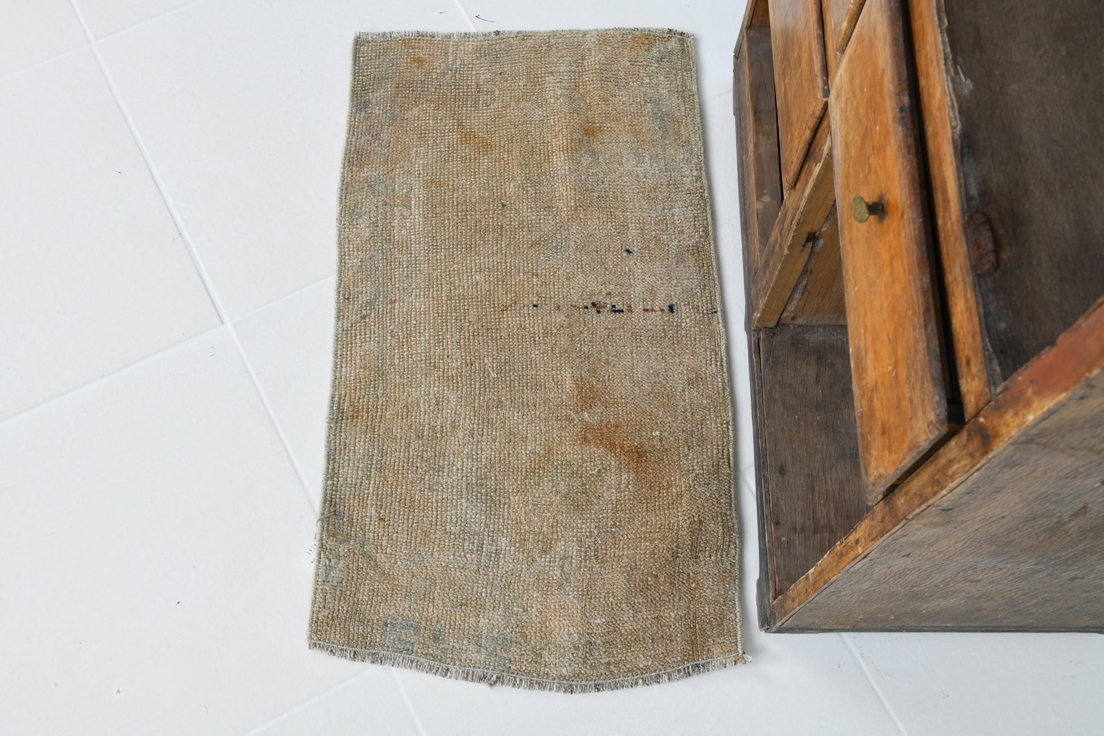 1'4'' x 2'5'' Vintage Wool Runner Rug - 19284 - 5