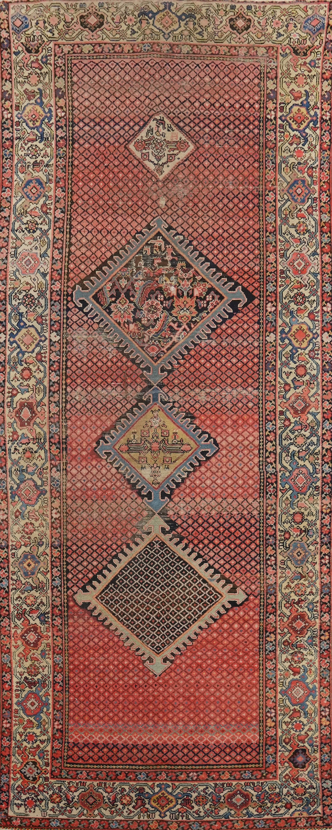 Antique Vegetable Dye Malayer Persian Area Rug 5x13: Title: Antique Vegetable Dye Malayer Persian Area Rug 5x13 Description:A Beautiful Genuine Iran ( Persia ) Malayer rug is Hand Knotted by skillful weavers in Iran ( Persia ) with