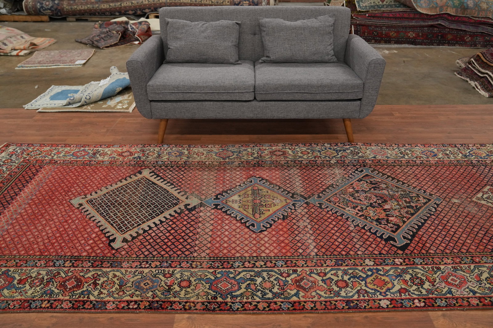 Antique Vegetable Dye Malayer Persian Area Rug 5x13 - 3
