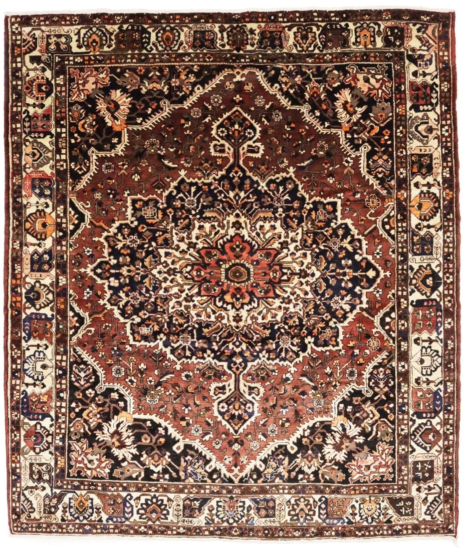 Vintage Brown Floral 10X12 Bakhtiari Persian Rug (1 of 9)