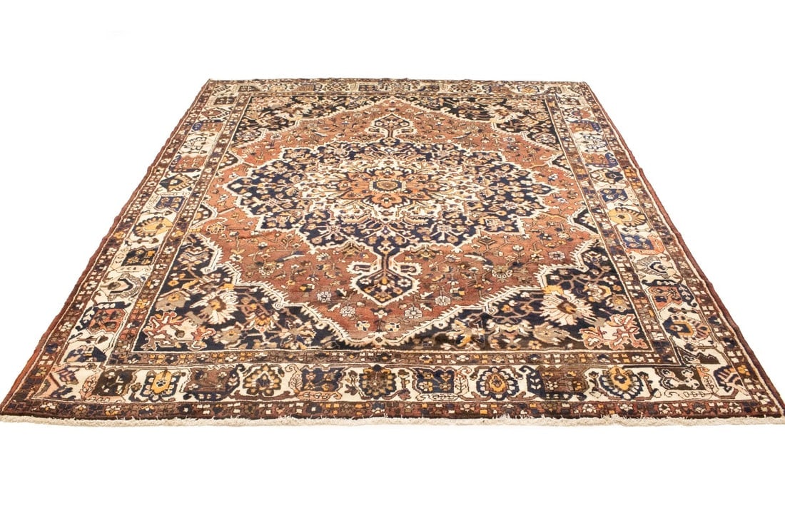 Vintage Brown Floral 10X12 Bakhtiari Persian Rug - 3