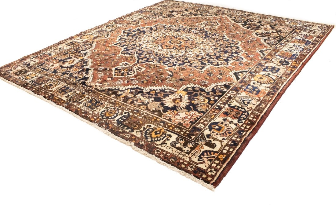 Vintage Brown Floral 10X12 Bakhtiari Persian Rug - 4