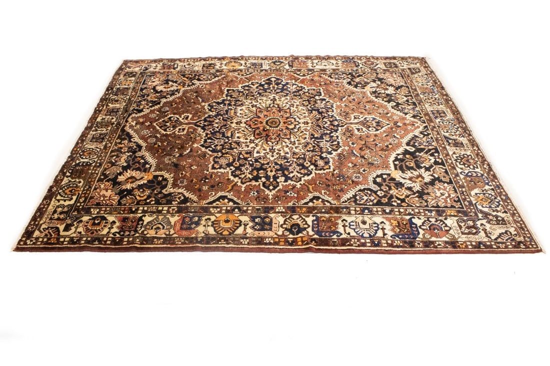 Vintage Brown Floral 10X12 Bakhtiari Persian Rug - 5