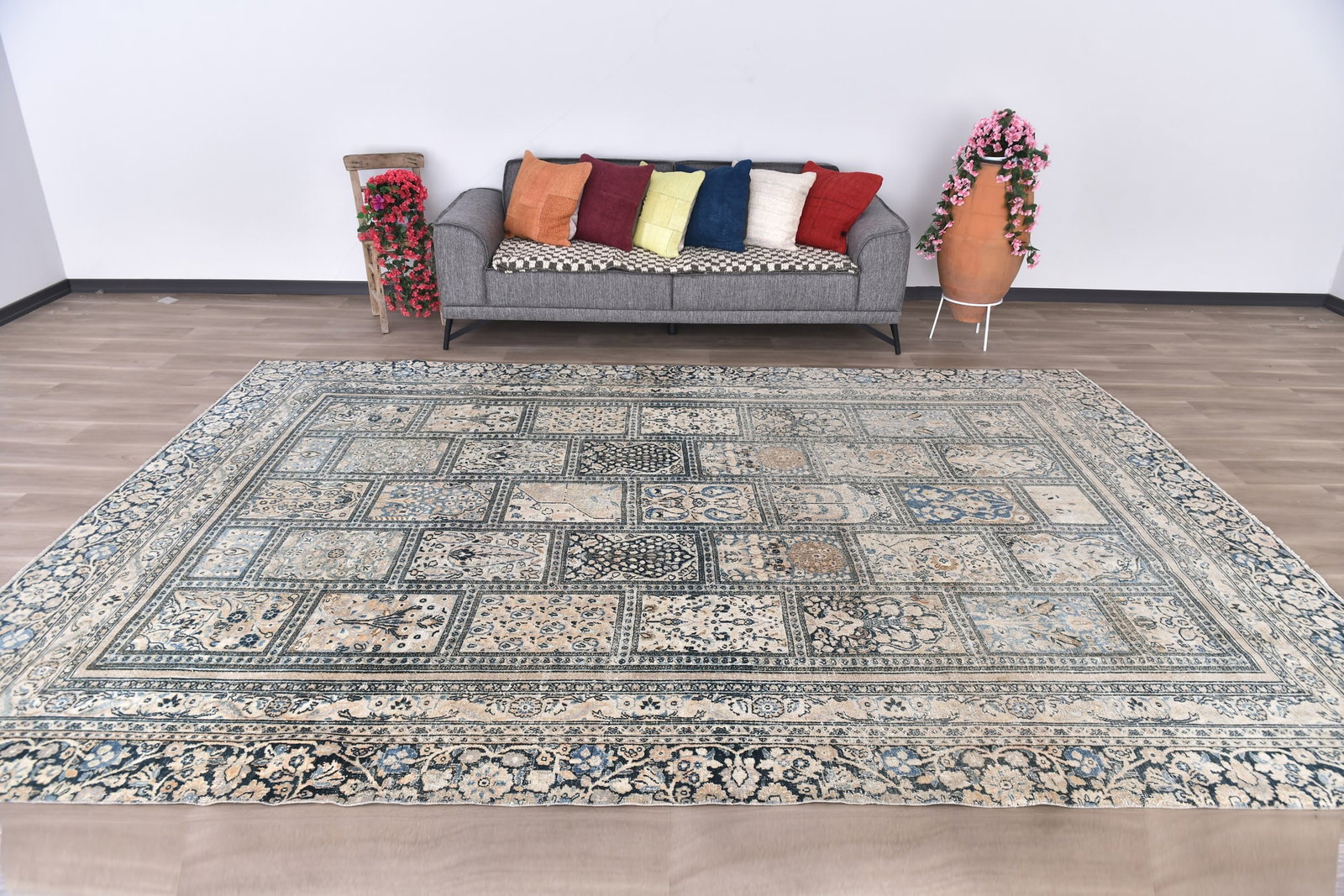 8'8'' x 12'7'' Unique Handmade Vintage Rug - 24943: Title: 8'8'' x 12'7'' Unique Handmade Vintage Rug - 24943 Description:8'8'' x 12'7'' Unique Handmade Vintage Rug - 24943 Origin:Turkiye Date/Period:1960-90 Materials:Wool,Cotton Dimension:8'8''x12'7''
