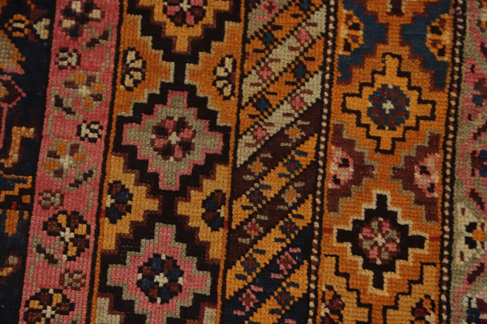 Pre-1900 Antique Kazak Vegetable Dye Large Rug 7x15 - 10