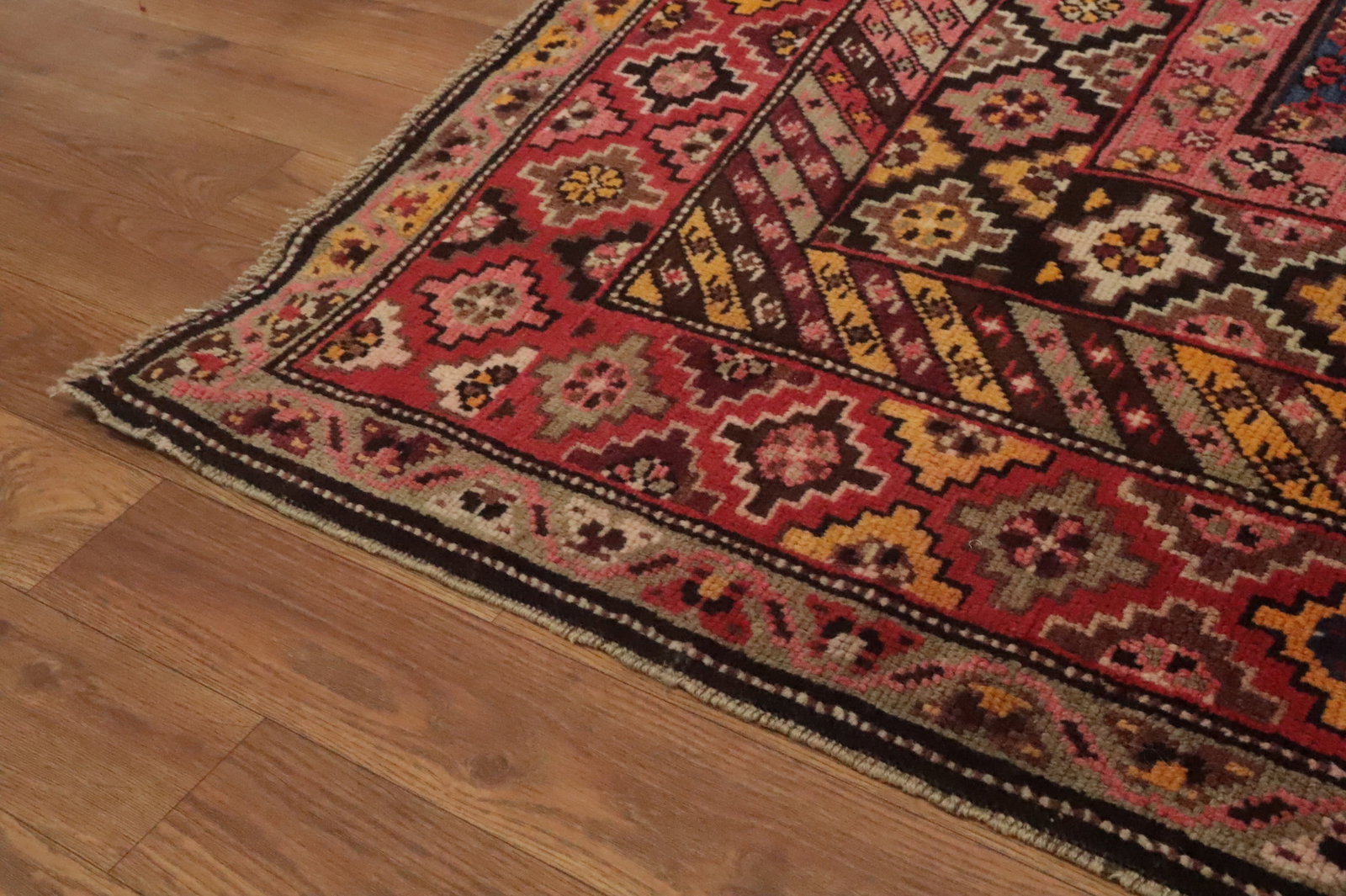 Pre-1900 Antique Kazak Vegetable Dye Large Rug 7x15 - 13