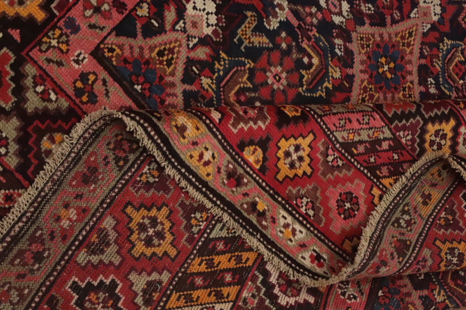 Pre-1900 Antique Kazak Vegetable Dye Large Rug 7x15 - 14