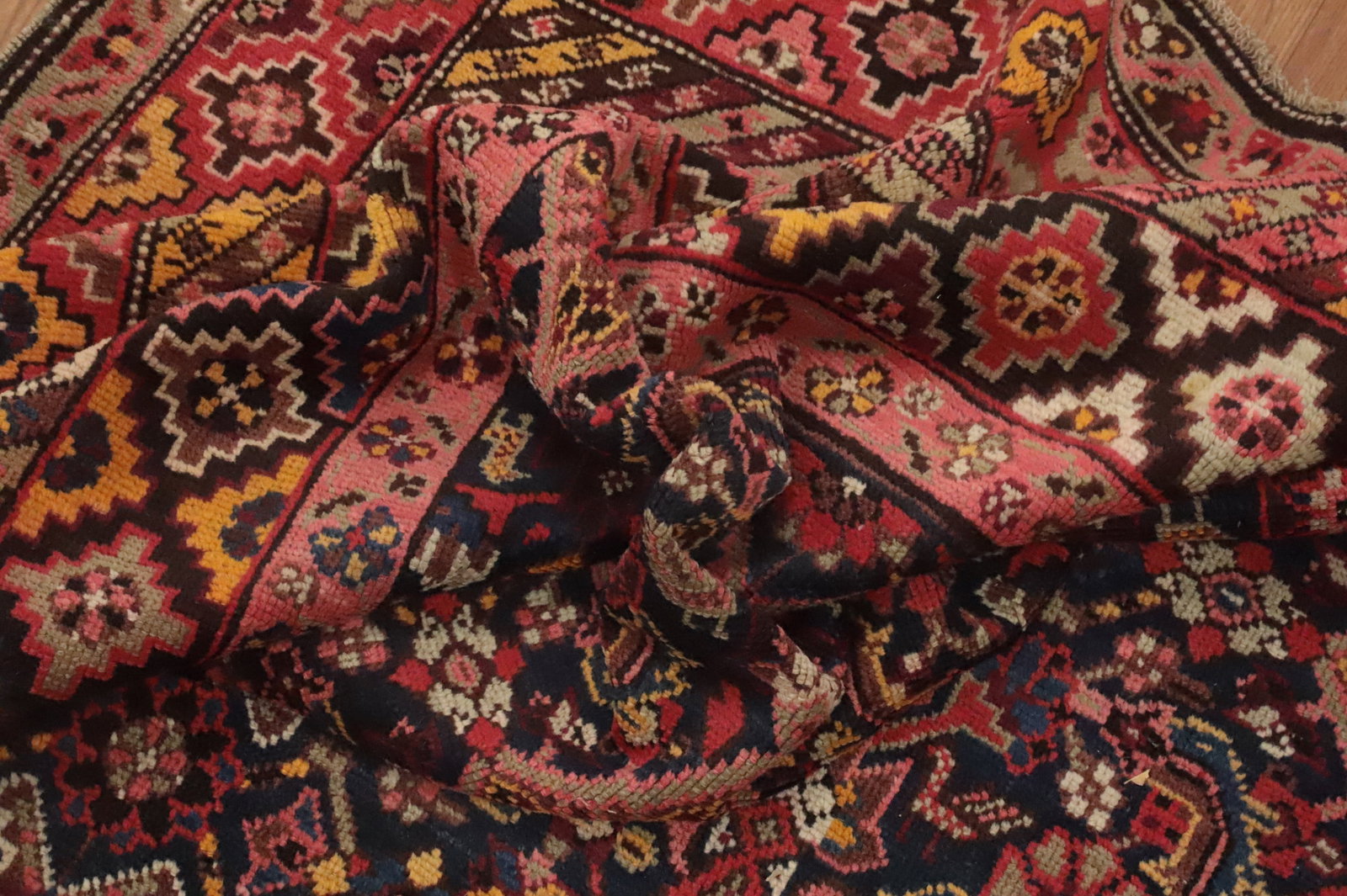 Pre-1900 Antique Kazak Vegetable Dye Large Rug 7x15 - 15