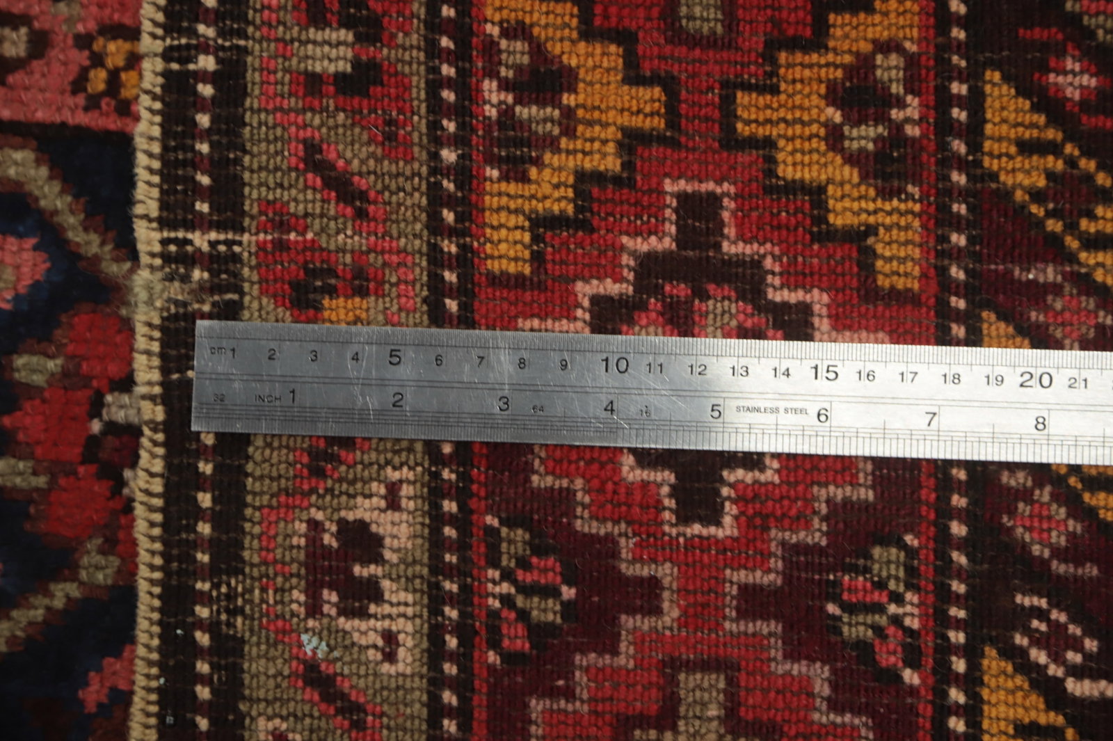 Pre-1900 Antique Kazak Vegetable Dye Large Rug 7x15 - 16