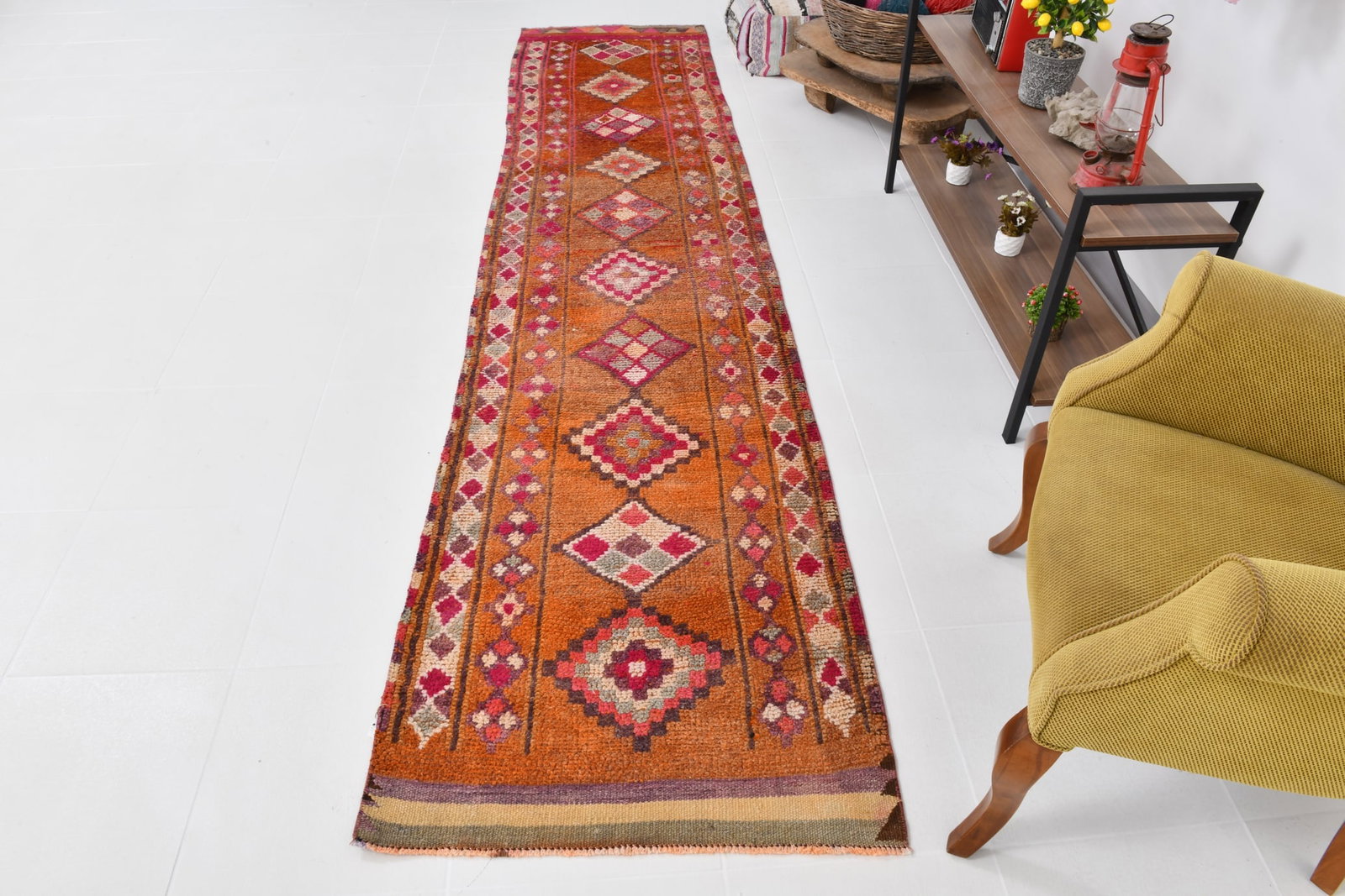 2'8'' x 11'8'' Turkish Vintage Runner Rug - 17726 - 4