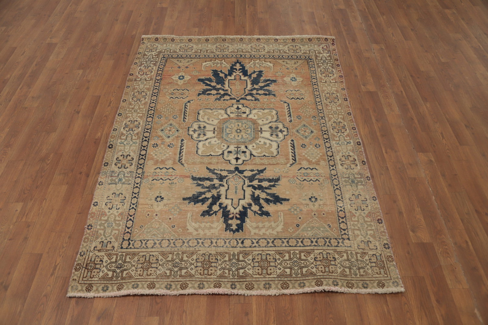 Antique Vegetable Dye Heriz Persian Rug 4x6 - 2