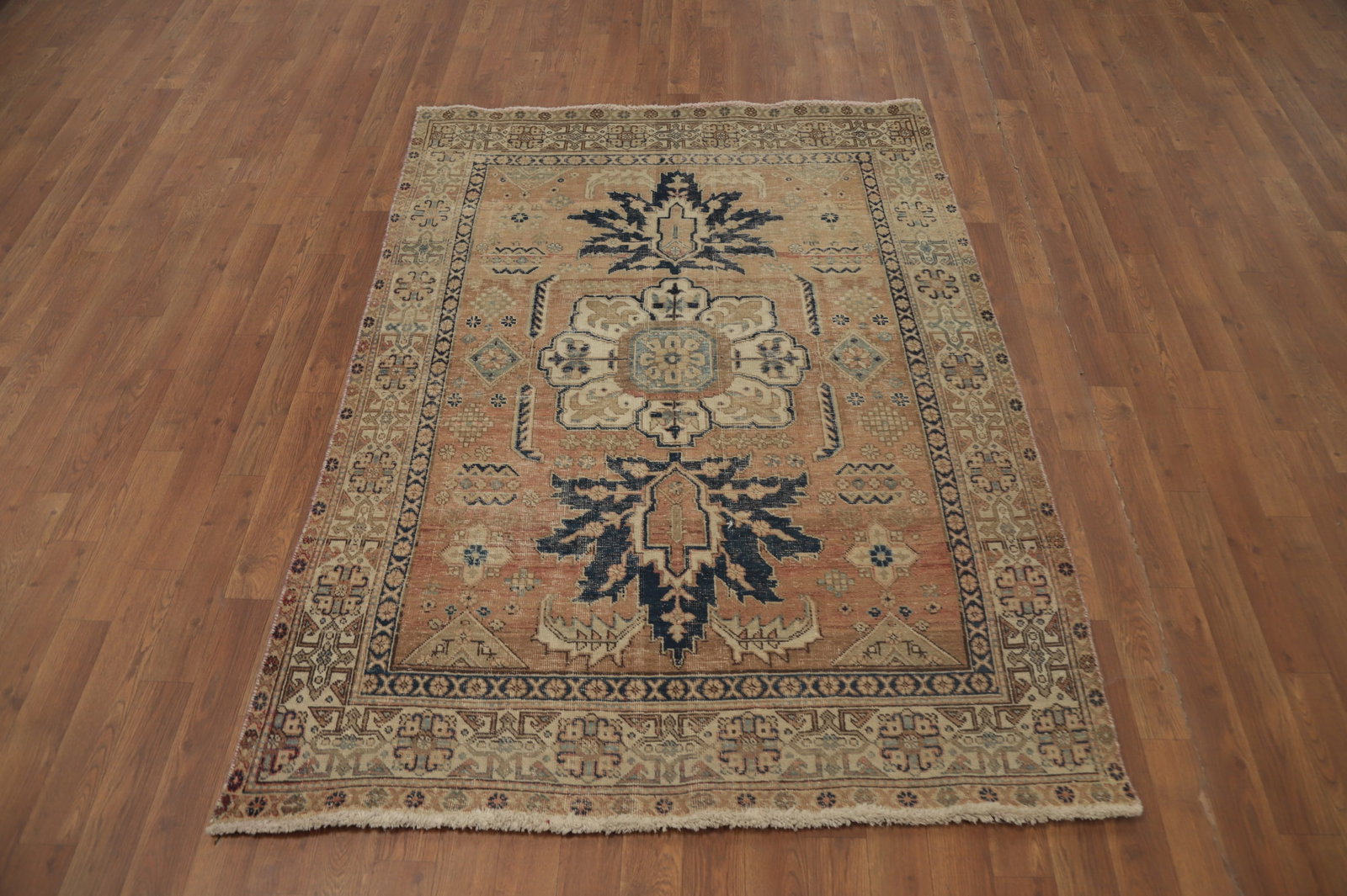 Antique Vegetable Dye Heriz Persian Rug 4x6 - 4
