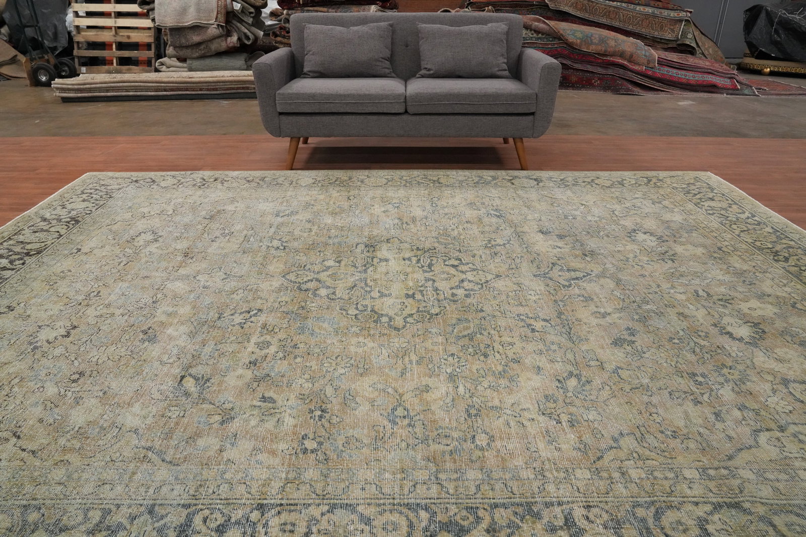 Antique Vegetable Dye Mahal Persian Area Rug 8x12 - 3