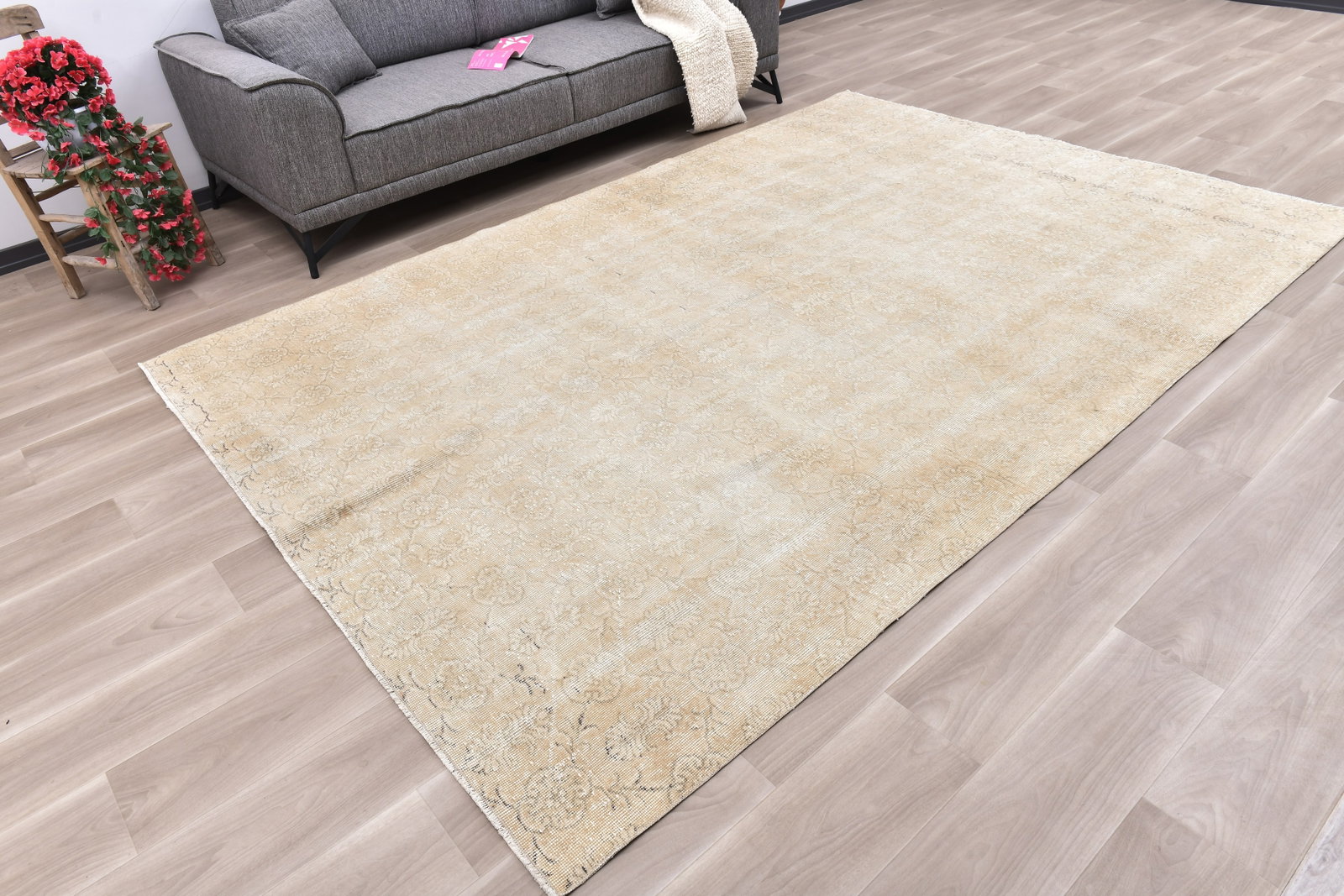 7'0'' x 10'3'' Handmade Vintage Wool Rug - 242349 - 2
