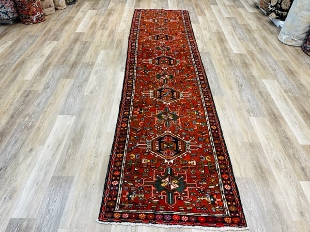 Vintage Persian Karajeh Runner-5123: Title:Vintage Persian Karajeh Runner-5123 Description:Beautiful Vintage Persian Karajeh rug from northwest Persia, size 2 ft. 11 inches by 12 ft, circa 1980, excellent condition with aa good pile thro