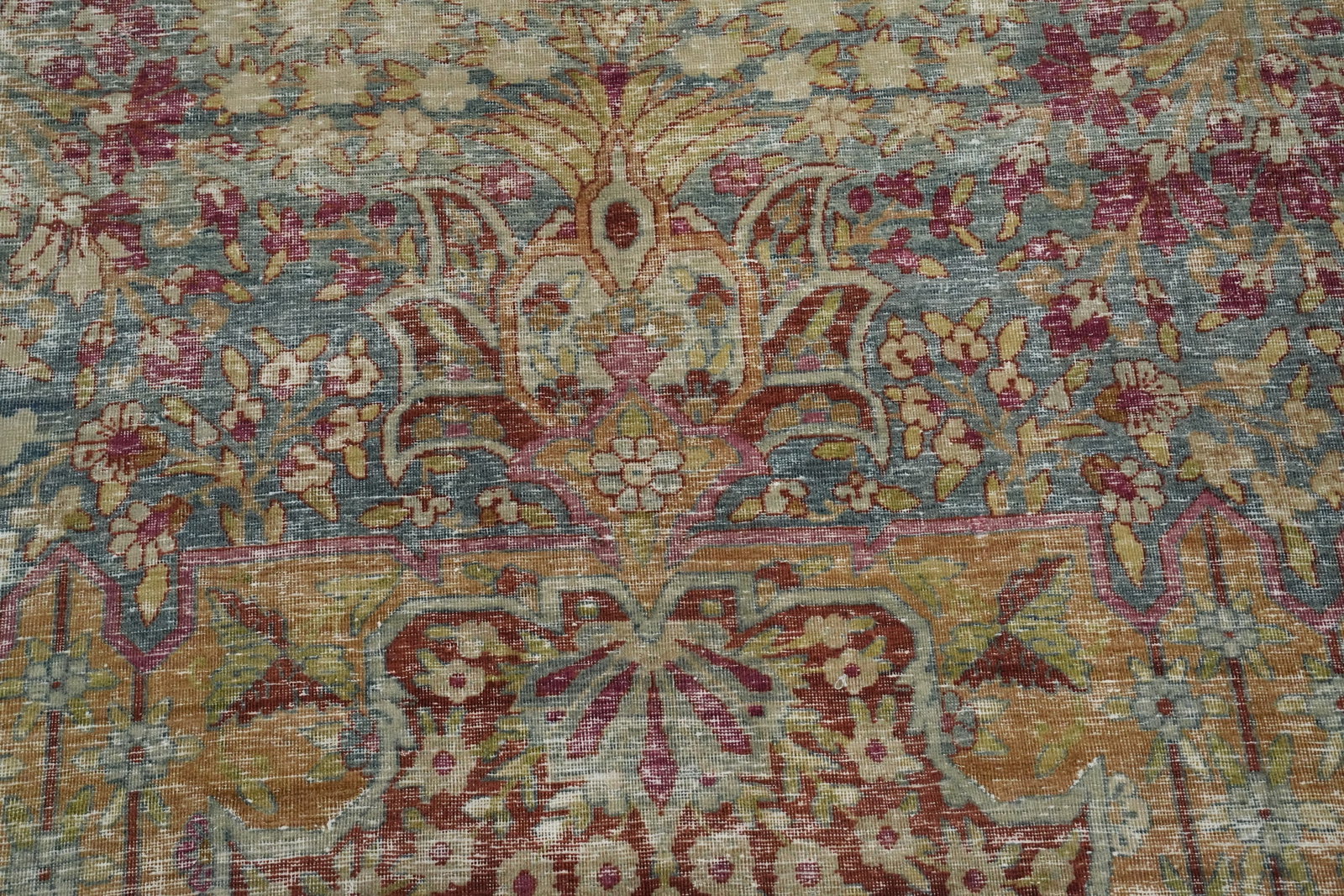 Pre-1900 Antique Kerman Ravar Vegetable Dye Persian Rug 15x20 - 6