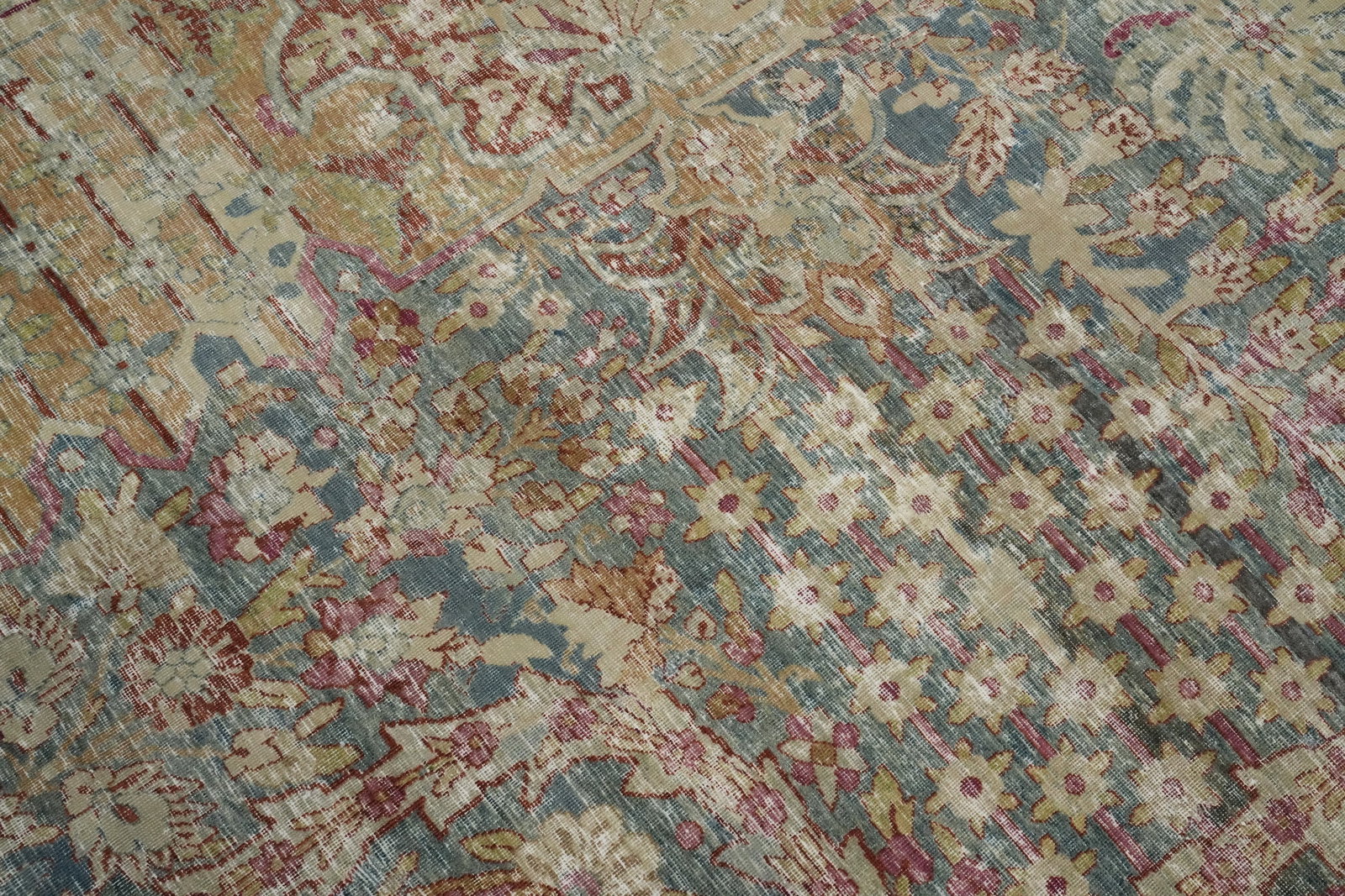 Pre-1900 Antique Kerman Ravar Vegetable Dye Persian Rug 15x20 - 7