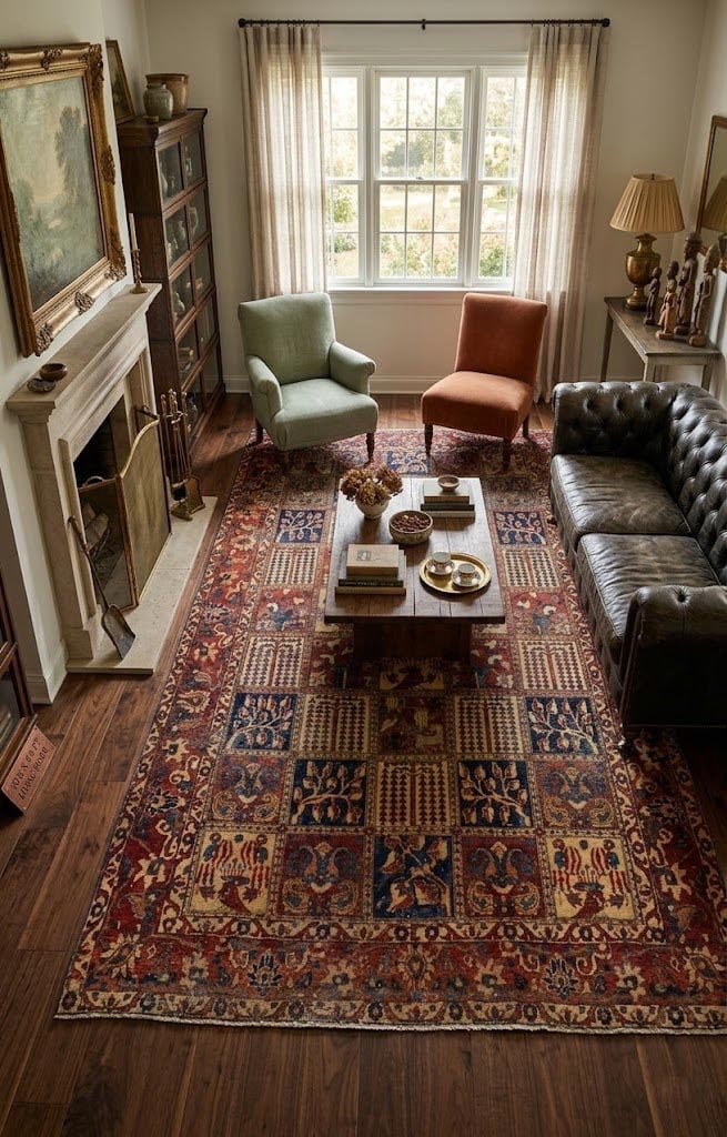 Antique Distressed Muted Tribal 7X11 Bakhtiari Persian Rug - 2