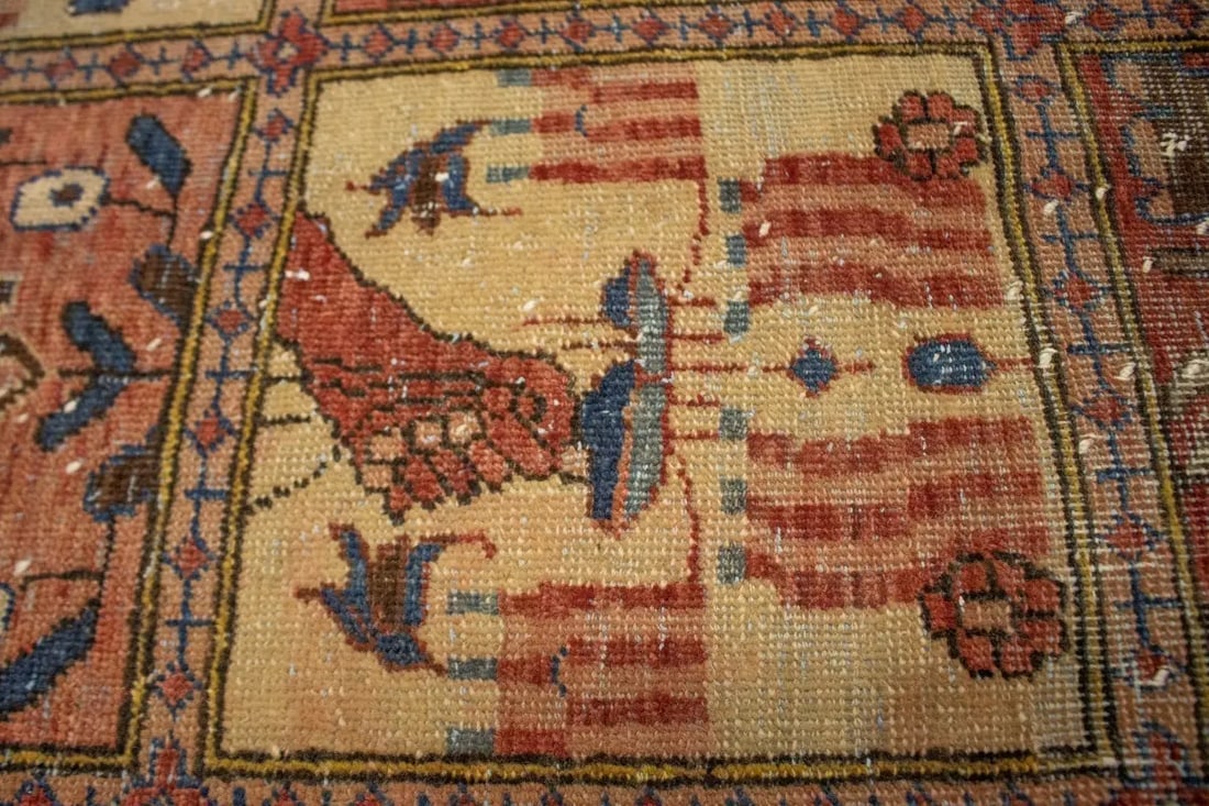 Antique Distressed Muted Tribal 7X11 Bakhtiari Persian Rug - 7