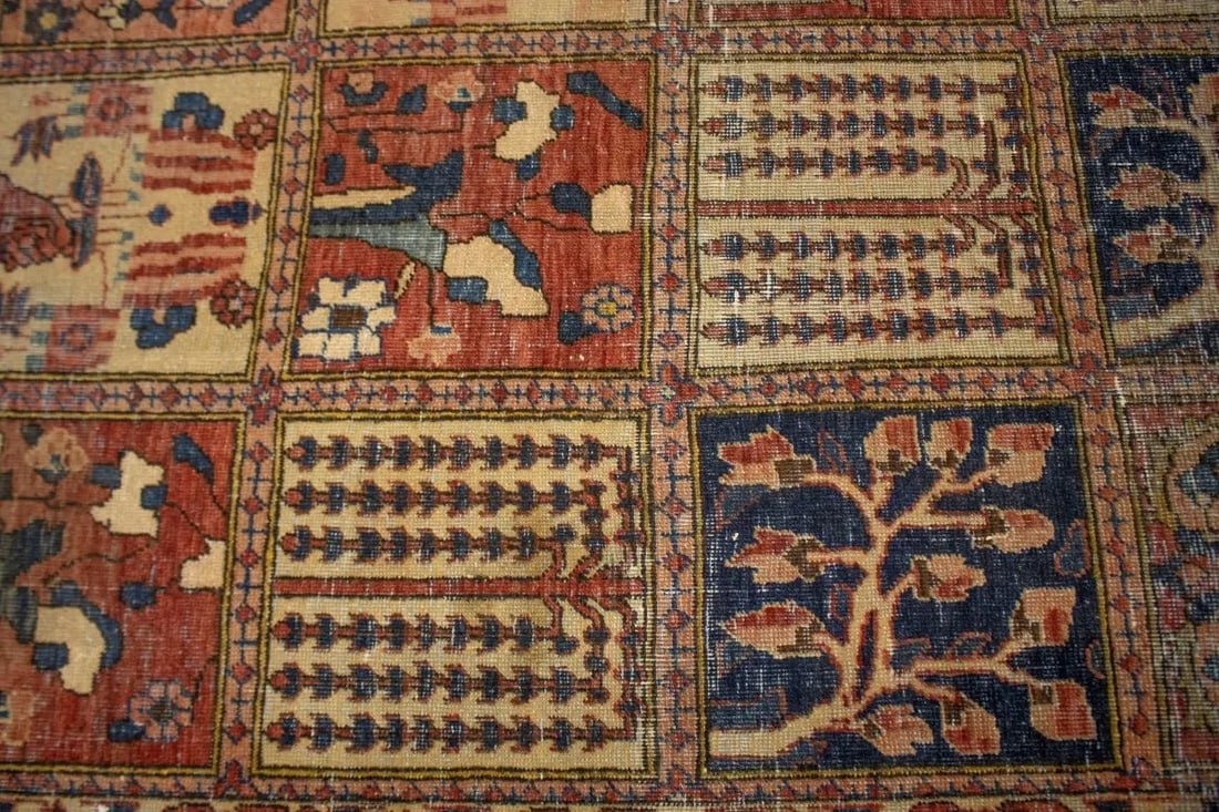Antique Distressed Muted Tribal 7X11 Bakhtiari Persian Rug - 9