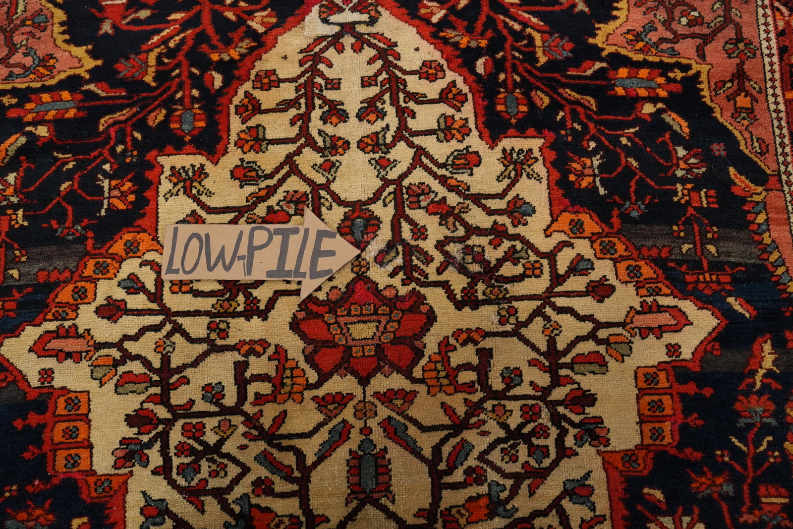 Antique Sarouk Farahan Vegetable Dye Persian Rug 5x6 - 11
