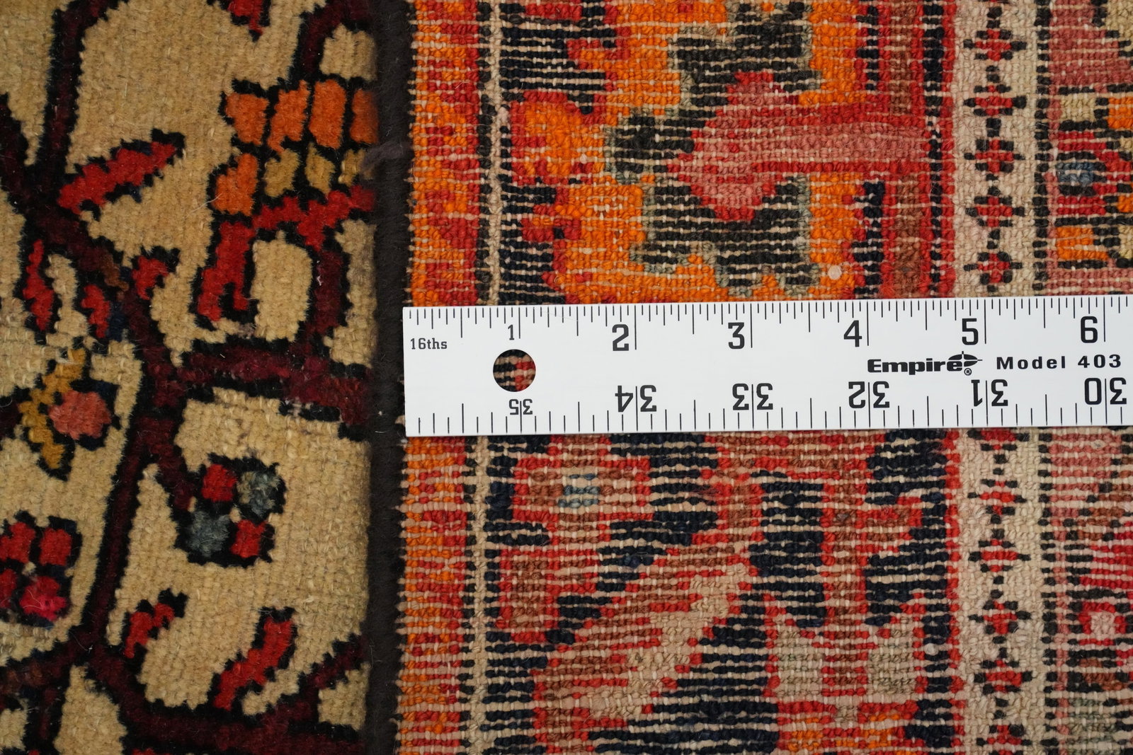 Antique Sarouk Farahan Vegetable Dye Persian Rug 5x6 - 19