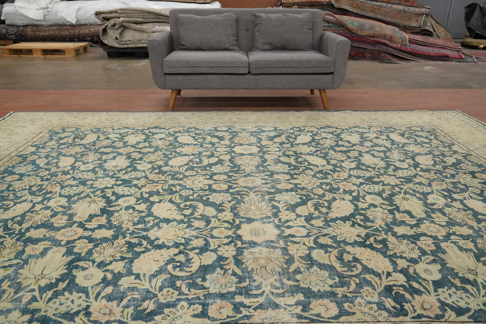 Antique Vegetable Dye Tabriz Persian Area Rug 10x13 - 3