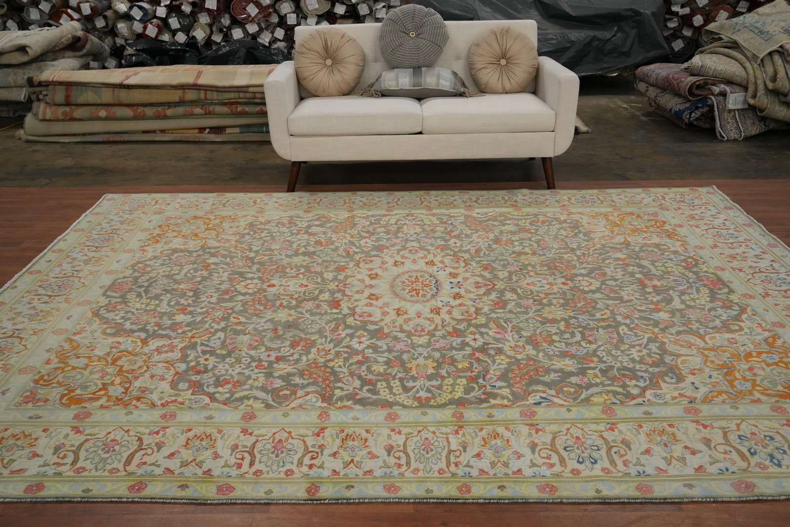 Antique Vegetable Dye Kerman Persian Area Rug 8x11 - 3