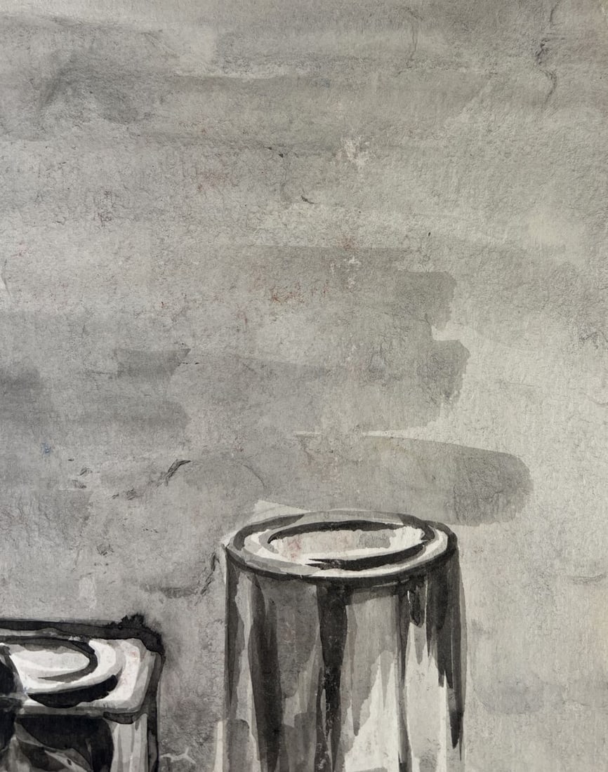 Watercolor painting Art morning brushes and tea Vadim Aksenov - 4
