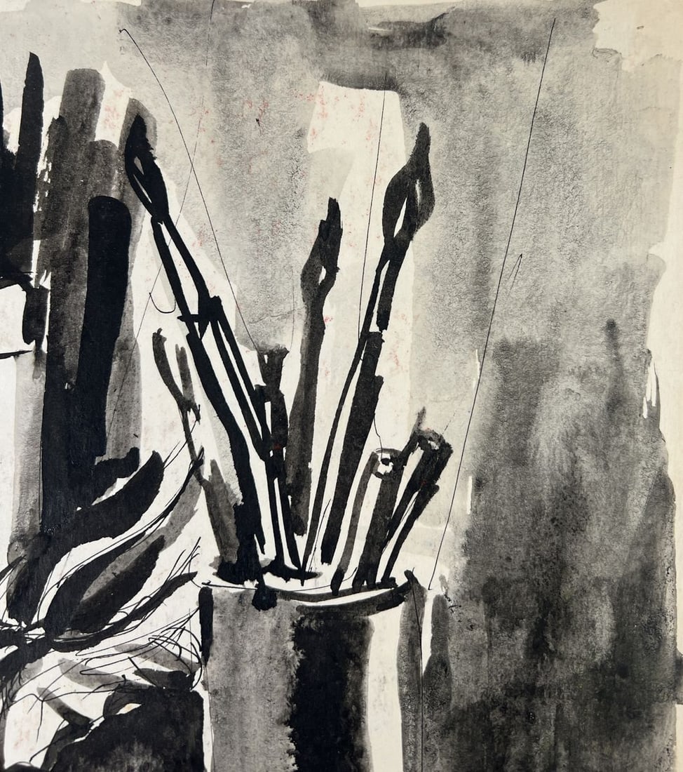 Watercolor painting Melody on a background of brushes Vadim Aksenov - 4